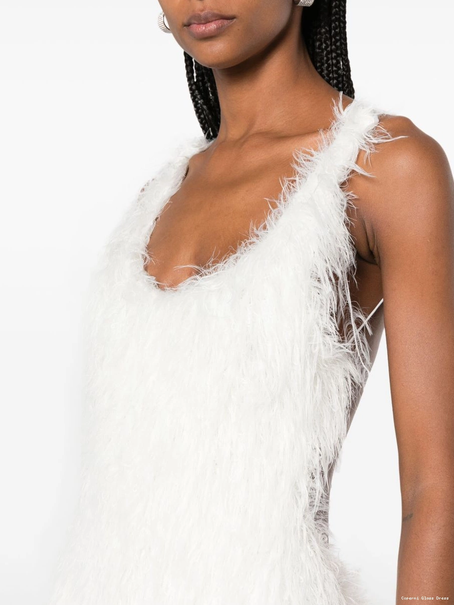 Affordable feather-embellished Women backless Coperni minidress 0502